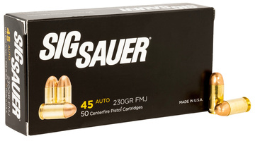 Sig Sauer E45BA350 Elite Ball 45ACP 230gr Full Metal Jacket 50 Per Box/20 Case