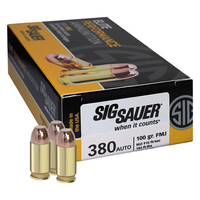 Sig Sauer E380b1-50 380ACP 100GR ELITE BALL FMJ 50/20