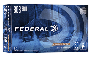 Federal, PowerShok, 303 British, 150 Grain, Soft Point, 20 Round Box