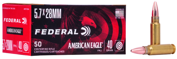 Federal AE5728A American Eagle Handgun 5.7x28mm 40gr Full Metal Jacket 50 Per Bo