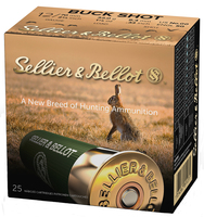 Sellier & Bellot SB12BSG Hunting 12Gauge 2.75" 9Pellets 1 1/8oz 00Buck Shot 25 B