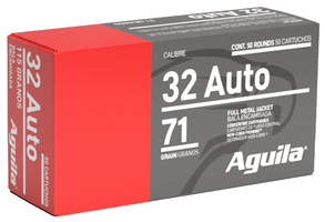 Aguila 1E322110 Target & Range Handgun 32ACP 71gr Full Metal Jacket 50 Per Box/2
