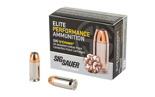 Sig Sauer, Elite Performance V-Crown, 45 ACP, 185 Grain, Jacketed Hollow Point, 