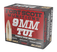 Fort Scott Munitions 9MM115SCV Tumble Upon Impact (TUI) 9mmLuger 115gr Solid Cop