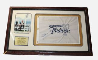 Jack Nicklaus Signed Flag "country Wide Tradition" Includes Full Color Picture Of "t" 