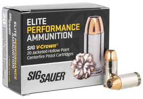 Sig Sauer E45AP120 Elite Performance 45ACP 200gr V-Crown Jacketed Hollow Point 2