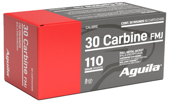 Aguila 1E302110 Target & Range 30Carbine 110gr Full Metal Jacket 50 Per Box/20 C