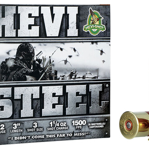 HEVI-Shot HS60003 HEVI-Steel 12Gauge 3" 1 1/4oz 3Shot 25 Per Box/10 Case