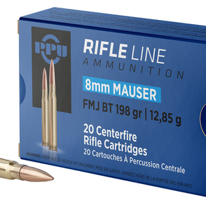 PPU PP8F Metric Rifle 8mmMauser 198gr Full Metal Jacket Boat Tail 20 Per Box/10 