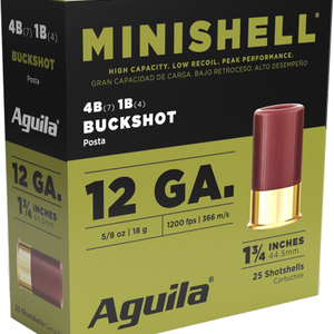 Aguila 1CHB1385 Minishell Buckshot 12Gauge 1.75" 5/8oz 4B(7P)/1B(4P) Shot 25 Per