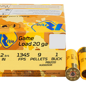 Rio Ammunition RB209 Royal Buck 20Gauge 2.75" 1 1/8oz 0Buck Shot 25 Per Box/10 C