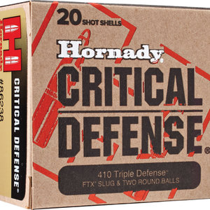Hornady 86238 Critical Defense Triple Defense 410Gauge 2.50" 2RoundBalls/1 FTXSl