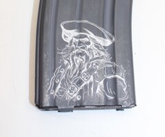 Laser Engraved Pirate on Magpul Gen M3 30rd