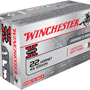 Winchester Ammo X22H1 Super X 22Hornet 45gr Jacketed Soft Point 50 Per Box/10 Ca