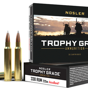 Nosler 60083 Trophy Grade 338RUM 225gr Nosler AccuBond 20 Per Box/10 Case