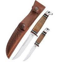 Case 00372 LEATHER HUNTING SET W/SHEATHS