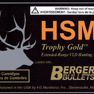 HSM 257WBY115 Trophy Gold Extended Range 257 Wthby Mag 115 gr Berger Hunting VLD